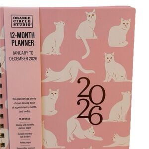 2026 Monthly Planner 12 Months Planner Orange Circle Studio Floral Design 8x7”